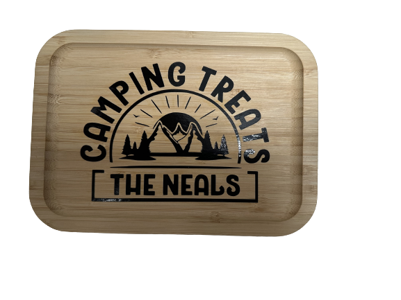 Camping Storage Treats Box/Biscuit Tin Personalised With Name & Vinyl Colour - Image 4